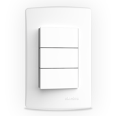 3 INTERRUPTORES SIMPLES C/PLACA 4X2 BR BIANCOPRO 3 INTERRUPTORES SIMPLES C/PLACA 4X2 BR BIANCOPRO