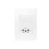 CONJUNTO 4X2 C/ 1 INTERRUPTOR SIMPLES + 1 TOMADA 2P+T 20A BRANCO SIENA MATTE