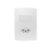 CONJUNTO 4X2 C/ 1 INTERRUPTOR SIMPLES + 1 TOMADA 2P+T 20A BRANCO SIENA MATTE