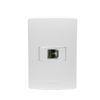 CONJUNTO 4X2 C/ 1 TOMADA RJ11 4 VIAS BRANCO SIENA MATTE