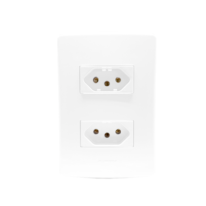 CONJUNTO 4X2 C/ 2 TOMADAS 2P+T 10A BRANCO SIENA MATTE