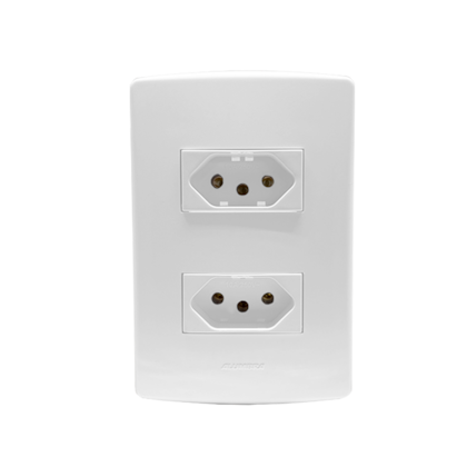 CONJUNTO 4X2 C/ 2 TOMADAS 2P+T 10A BRANCO SIENA MATTE