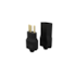 Conjunto: Plugue 180° 2P+T 20A + Femea 180° 2P+T 20A, Preto
