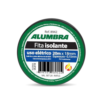 FITA ISOLANTE EM PVC 18mm x 0,15mm x 20m ELETRICO FITA ISOLANTE EM PVC 18mm x 0,15mm x 20m ELETRICO