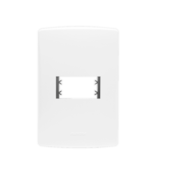 PLACA 4X2 1 MÓDULO HORIZONTAL C/ SUPORTE BRANCO SIENA MATTE