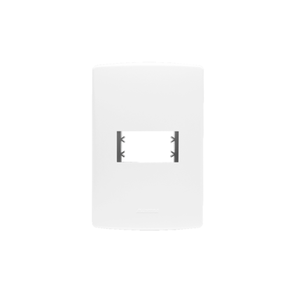 PLACA 4X2 1 MÓDULO HORIZONTAL C/ SUPORTE BRANCO SIENA MATTE