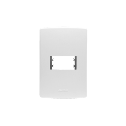 PLACA 4X2 1 MÓDULO HORIZONTAL C/ SUPORTE BRANCO SIENA MATTE