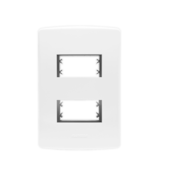 PLACA 4X2 2 MÓDULOS DIST. C/ SUPORTE BRANCO SIENA MATTE