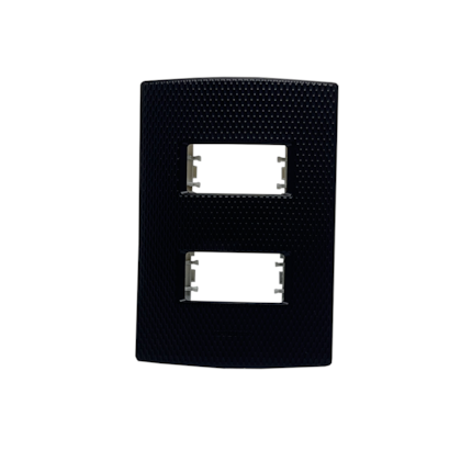 PLACA 4X2 2 MODULOS DIST. C/ SUPORTE  MURANO PRETO MATTE