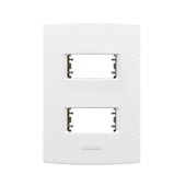 PLACA 4X2 2 MODULOS DIST. C/ SUPORTE  MURANO PRETO MATTE