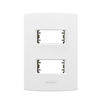 PLACA 4X2 2 MODULOS DIST. C/ SUPORTE  MURANO PRETO MATTE