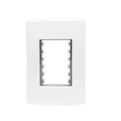 PLACA 4X2 3 MÓDULOS C/ SUPORTE BRANCO SIENA MATTE