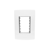PLACA 4X2 3 MÓDULOS C/ SUPORTE BRANCO SIENA MATTE