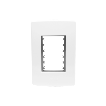 PLACA 4X2 3 MÓDULOS C/ SUPORTE BRANCO SIENA MATTE