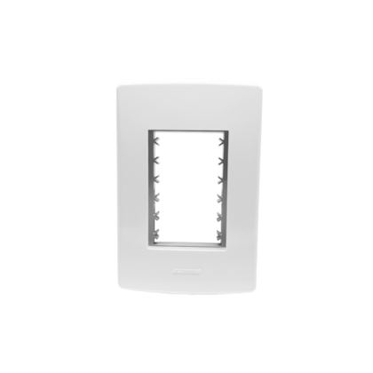 PLACA 4X2 3 MÓDULOS C/ SUPORTE BRANCO SIENA MATTE