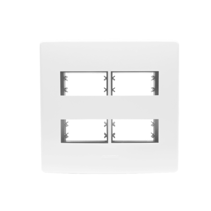 PLACA 4X4 4 MÓDULOS DIST. C/ SUPORTE BRANCO SIENA MATTE
