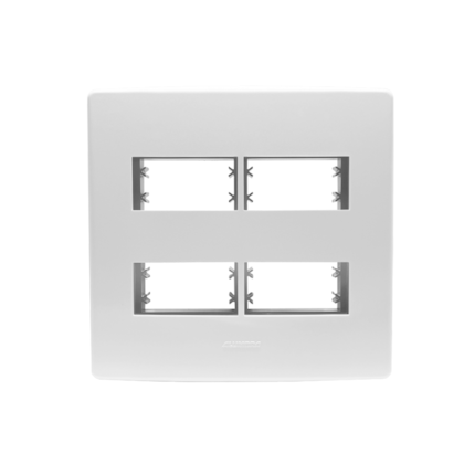 PLACA 4X4 4 MÓDULOS DIST. C/ SUPORTE BRANCO SIENA MATTE