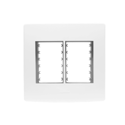 PLACA 4X4 6 MÓDULOS C/ SUPORTE BRANCO SIENA MATTE