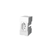 SUPORTE DE TOMADA PARA TRILHO DIN C/ TOMADA 2P+T BRANCA 20A - 250V